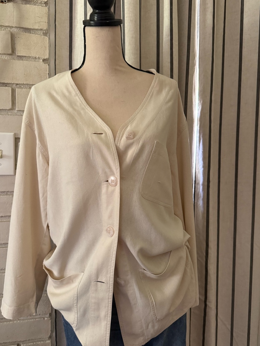 The Limited Cream Button-Front Cardigan Jacket